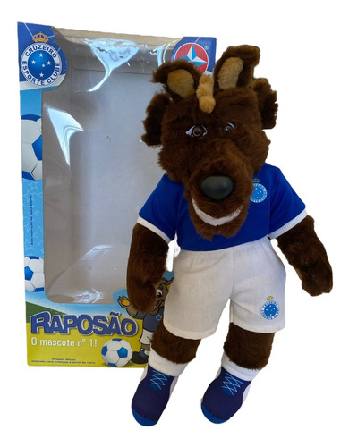 Boneco Mascote Raposão Pelúcia Cruzeiro Penta Campeão