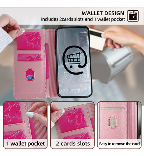 Funda Tipo Cartera Para La Serie Zte, Funda Tipo Libro De Piel Sintética Con Tapa Para Tarjetas Y Funda Delgada Con Función Atril