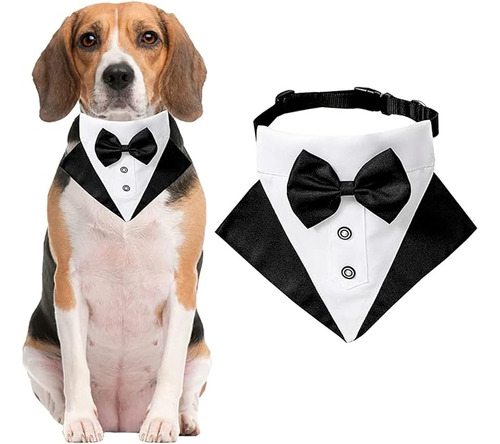 Disfraz Formal Esmoquin Para Perro Bandana Cachorro Con Paja