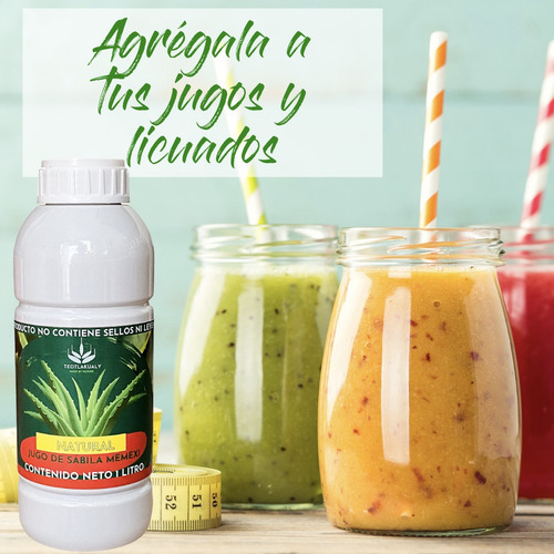Imagen 2 de 10 de Jugo Concentrado Sábila Sabor Limón 100% Natural 1 L Aloe