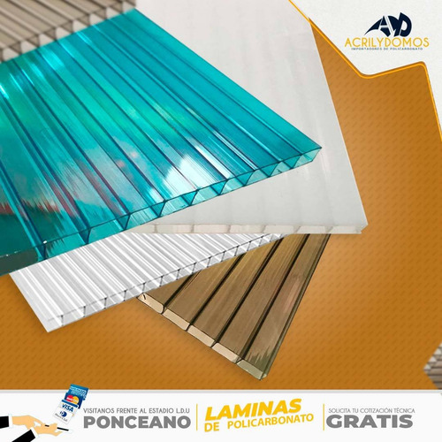 Imagen 2 de 4 de Laminas Policarbonato Varios Colores Para Pérgola
