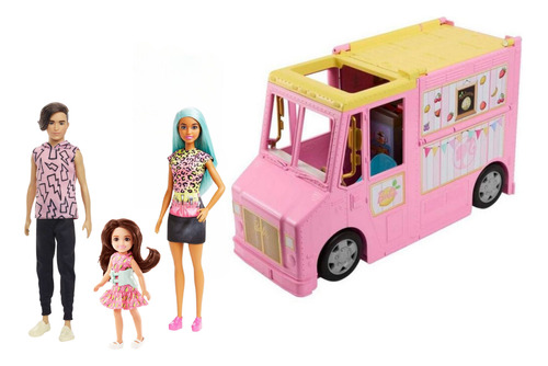 Barbie Pack Verano Camión De Limonadas Barbie + Ken + Chelse