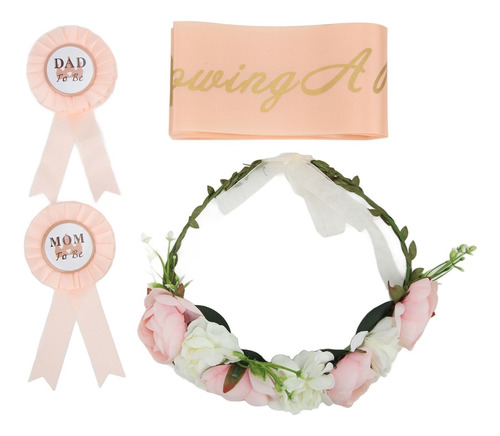 Tiara Con Correa Para Baby Shower, Corona Eterna, Floral