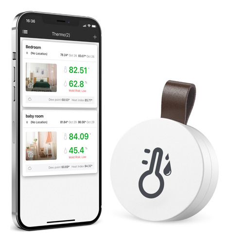 Mini Sensor De Temperatura Y Humedad Bluetooth Con Alerta De