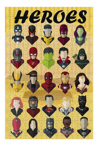 Quebra-cabeça Puzzle Heroes 300 Peças Camisa Heroes Dry Fit