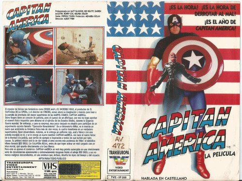 Capitan America Vhs Albert Pyun Marvel Comic Castellano Neut