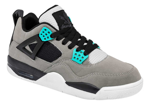 Tenis Hombre American Fire 7112 Gris Negro 117-774