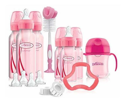 Dr. Brown's Options + Set De Regalo Rosa Con Biberones Con M