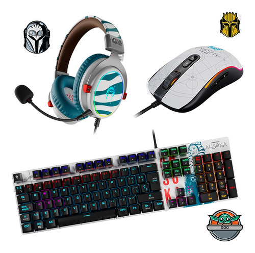 Teclado Mecanico + Mouse + Auricular Primus Star Wars Ahsoka