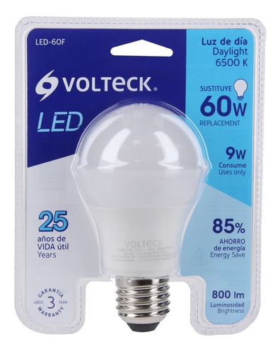 Foco Led T. Bulbo 9 W Luz De Dia Voltech 46858