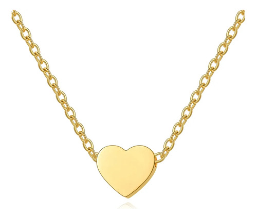 Hermoso Collar Corazón Bañado En Oro