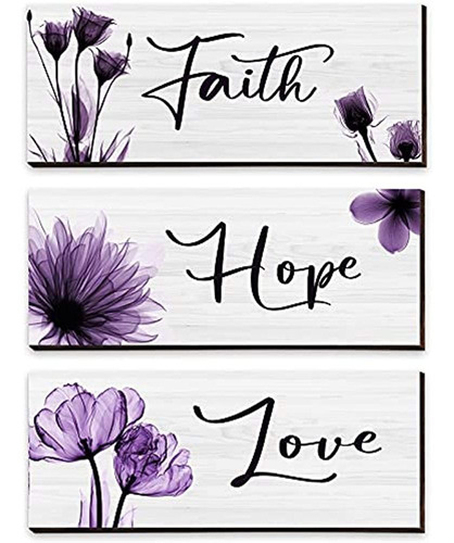 ~? Shellwei 3 Piece Faith Love Hope Wall Decor Elegant Tulip