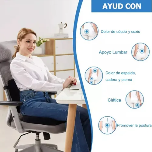 Cojín De Gel Y Almohada De Apoyo Lumbar Diseño Ergonómico