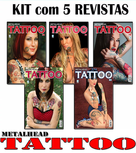 Kit 5 Revistas De Tatuagem Metalhead Tattoo Novas Lacradas