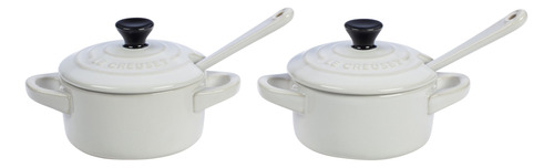 Creuset  set 2 condimento Plato Cuchara Color Blanco