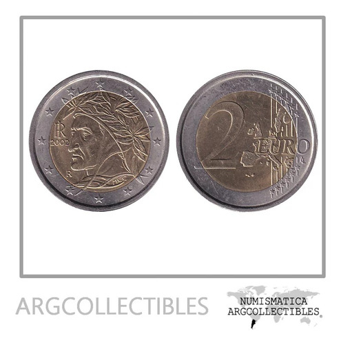 Italia Moneda 2 Euros 2002 Bimetalica D. Alighieri Km217 Unc