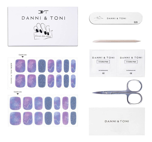 Danni Toni Semi Cured Gel Nail Strips Fireworks Gradation Ge