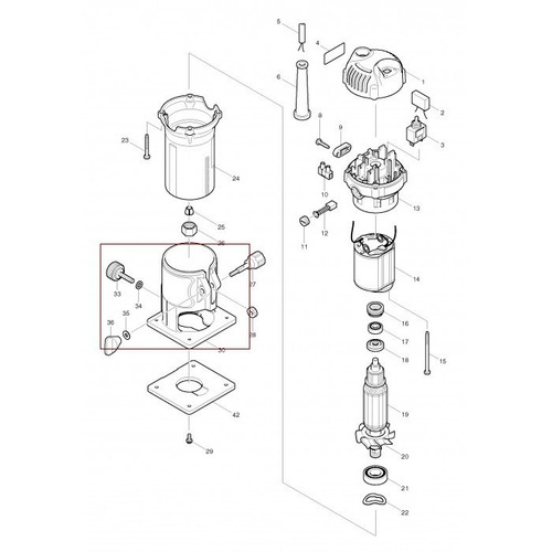 Imagem 2 de 2 de Base Da Tupia Makita 3709 - 419138-4