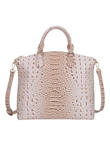 Satchel Bolsa Mujer De Cuero Vegano Crocodile Embossed Patró