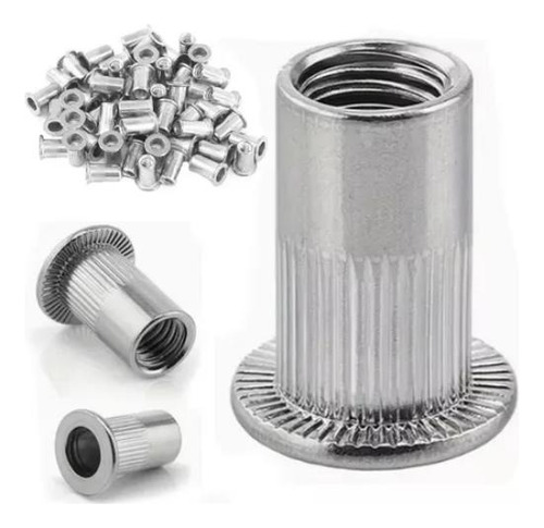 Tuerca Remachable Hilo M6 Fierro Pack 50 - Acero Inoxida