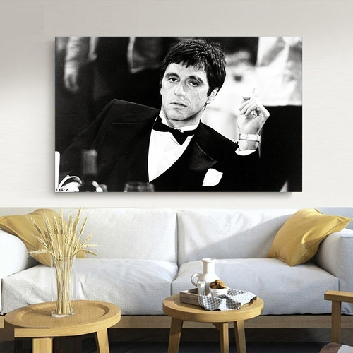 Cuadro Cine Scarface Tony Montana Diseño Retrato 80x55 M8