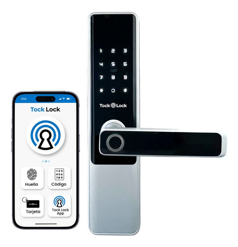 Cerradura Inteligente Chapa Digital De Seguridad Puerta Exterior Tlx20 Tl Plata / Negro