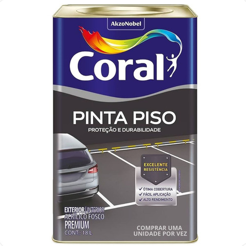 Tinta Pinta Piso 18 Litros Emborrachada Coral Escolha Cor.