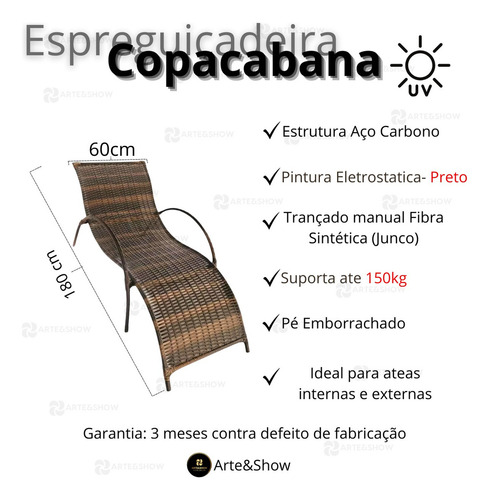 2 Espreguiçadeira Com Trançado Manual Resistente Promoção