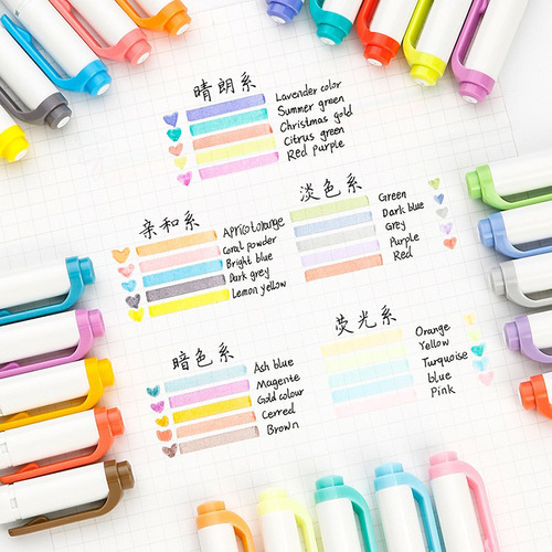 Set De 35 Colores Zebra Dual Mildliner Soft Highlighter