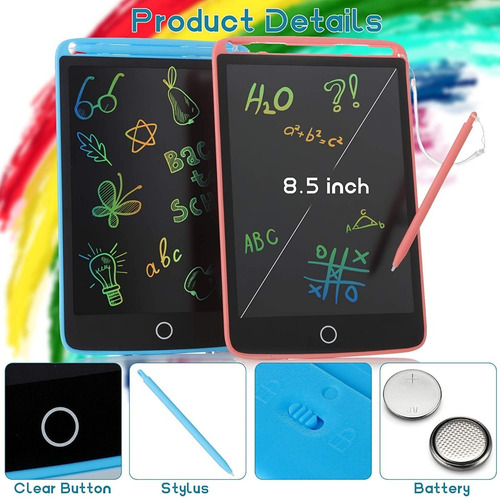 2 Tablero Dibujo A Color Escritura Lcd Educativo Aprendizaje
