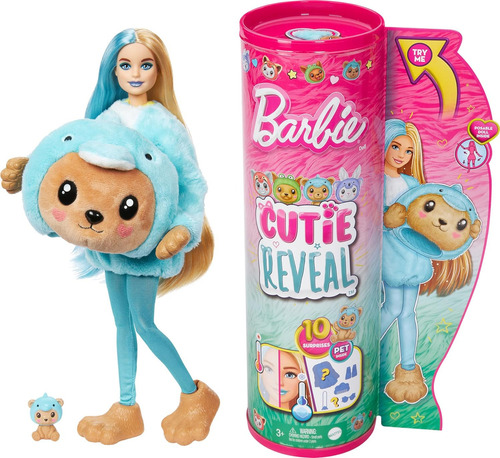 Barbie Cutie Reveal Muñeca Osito Disfrazado De Delfín