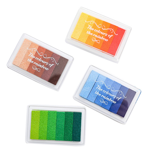 Set De Sellos Craft Ink Pad Stamp Partner Rainbow Diy Multic