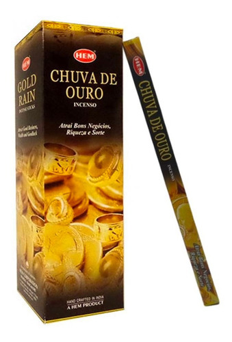 Incenso Natural Hem - Chuva De Ouro 8 Varetas