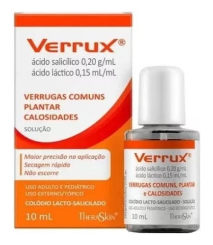 Verrux 10ml Remoção Verrugas E Calos