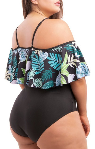 Imagen 4 de 5 de Traje De Baño Sin Hombros Hawai Verde