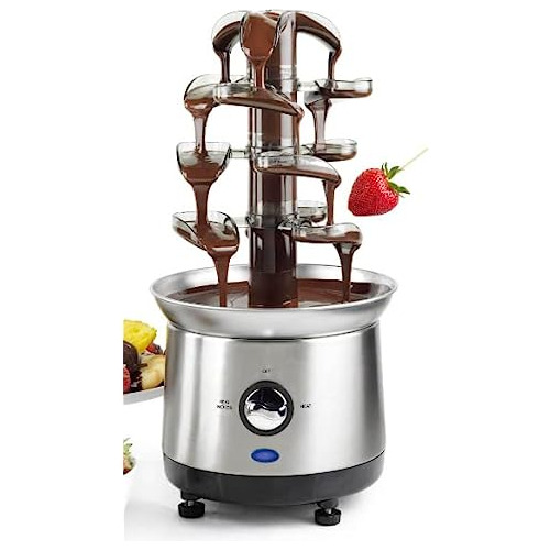 Stainless Steel Electric Chocolate Fondue Fountain Mach...