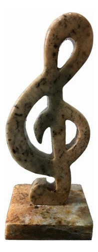 Clave De Sol Em Pedra Sabão Perfeita 10 Cm Cor envernizada
