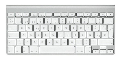 Teclado bluetooth Apple A1314 QWERTY español España color blanco y gris