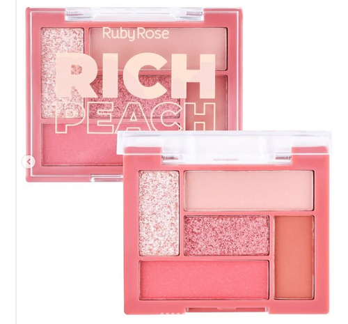 Mini Paleta De Sombras Ojos Such A Palette Ruby Rose 5 Tonos Rich Peach