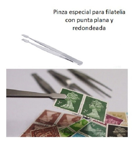 Pinza Especial Para Filatelia Con Punta Plana Y Redondeada