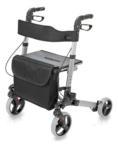 Caminador Andador De Ruedas Plegable De Aluminio Healthsmart