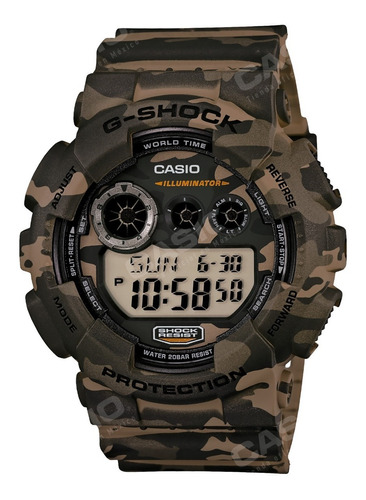 Imagen 1 de 6 de Reloj Casio G-shock Resina Militar Color Café Gd-120cm-5