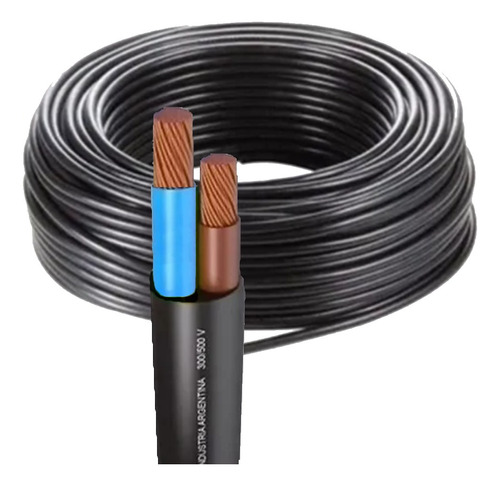 Cable Tipo Taller 2 X 2.5 Mm Argenplas Tpr Rollo X25 Mts