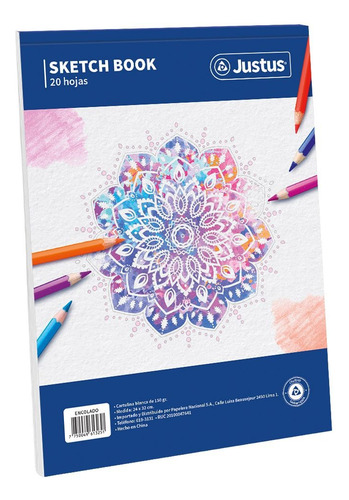 Block De Dibujo Especial 20 Hojas Diseño Justus