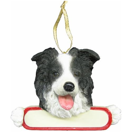 E&amp;s Pets Border Collie Ornament Santa&#39;s Pals Pl...