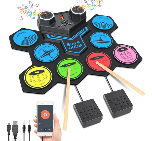 Juego De Batería Electrónica, 9 Almohadillas Eléctricas, Reg