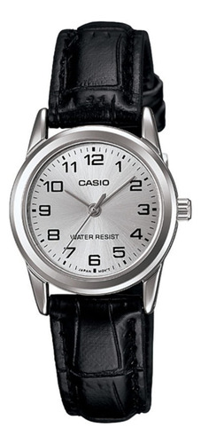 Reloj De Cuarzo De Cuero Negro Casio Ltpv001l-7b Para Mujer