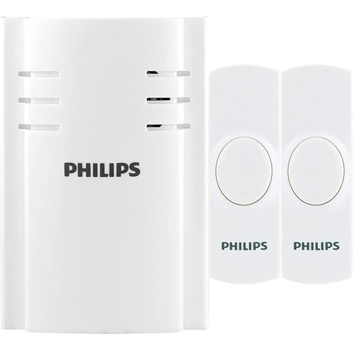 Kit De Timbre Inalámbrico Philips, Receptor Enchufable, 2 Bo