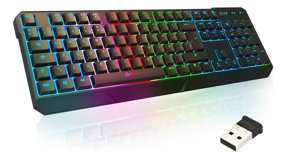 Teclado Inalámbrico Klim Chroma Wireless Gaming para PC, PS4 y Xbox One con Teclas Silenciosas en Español