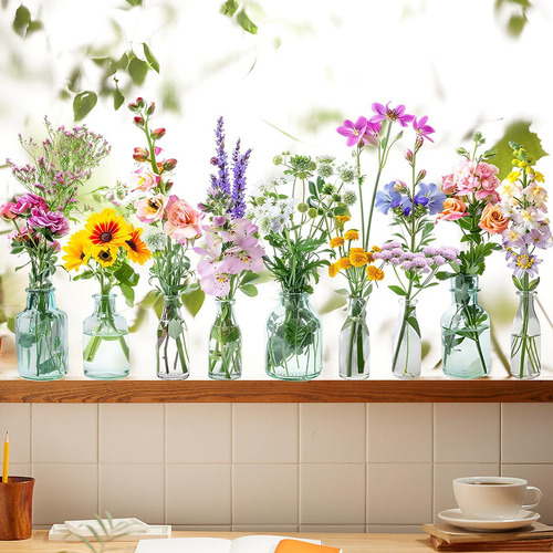 Ventana De Flores Calcomanías De Pared Calcomanía De Papel